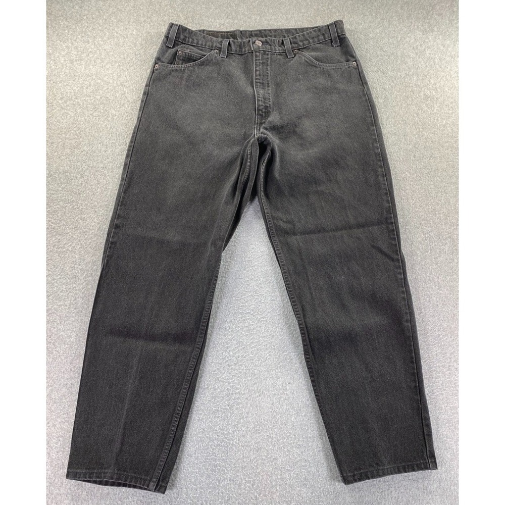 Vintage Levis 550 Orange Tab Relaxed Fit Tapered Leg Black Jeans 38x32 Baggy 90s